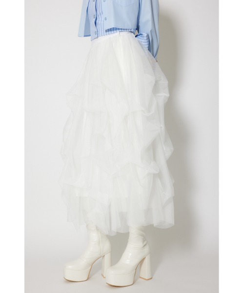 rienda（リエンダ） スカート ランダムタックチュールスカート(1) 春服