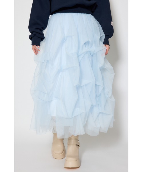 rienda（リエンダ） スカート ランダムタックチュールスカート(1) 春服