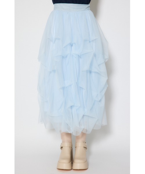 rienda（リエンダ） スカート ランダムタックチュールスカート(1) 春服