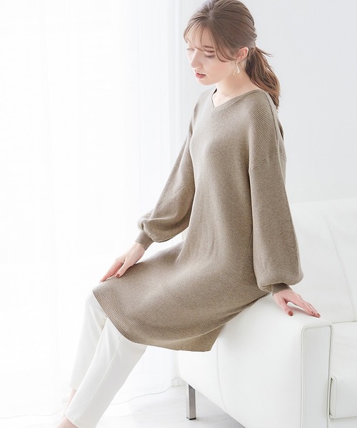 「alotta」 ニットワンピース LL ブラック レディース_画像7