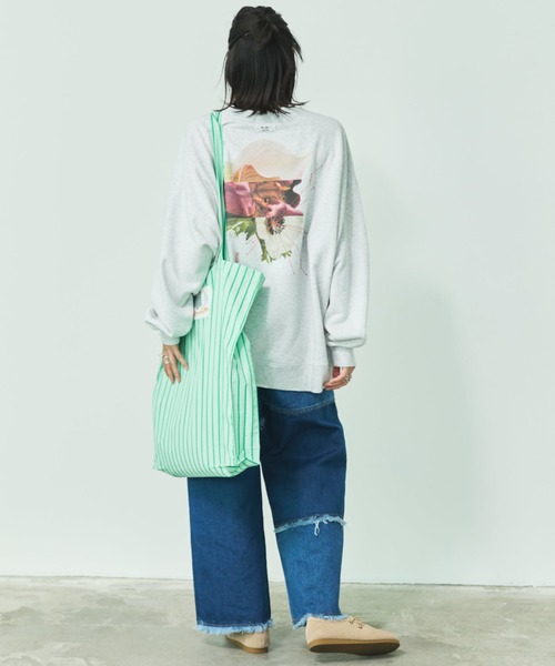 MIRROR STOKE トレーナー スウェット 「ZOZO限定」FLOWER GRAPHIC