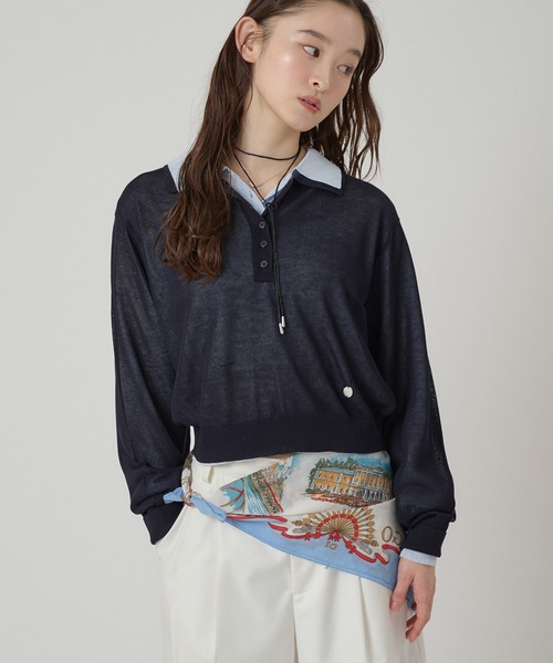 MUHET（ミュエータ） ポロシャツ ポロ 「set item」sheer layered knit