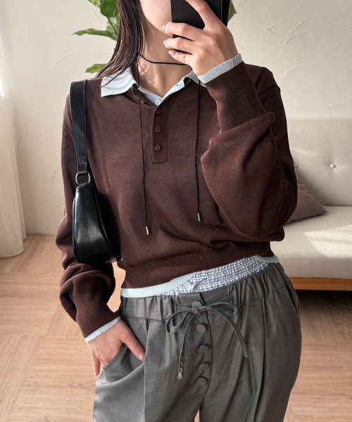 MUHET（ミュエータ） ポロシャツ ポロ 「set item」sheer layered knit