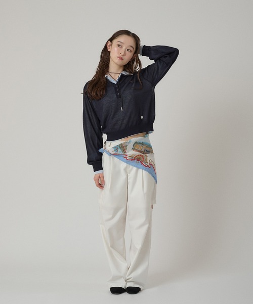 MUHET（ミュエータ） ポロシャツ ポロ 「set item」sheer layered knit
