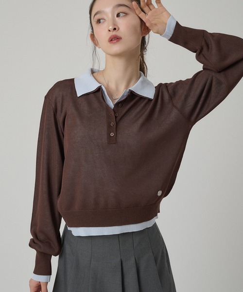 MUHET（ミュエータ） ポロシャツ ポロ 「set item」sheer layered knit