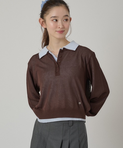 MUHET（ミュエータ） ポロシャツ ポロ 「set item」sheer layered knit