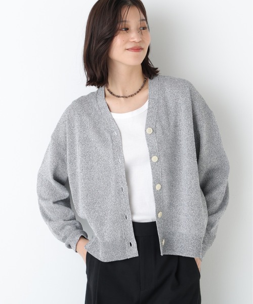 human woman ペーパーヤーンカーディガン　ライトグレー human woman（ヒューマンウーマン） カーディガン 「名品