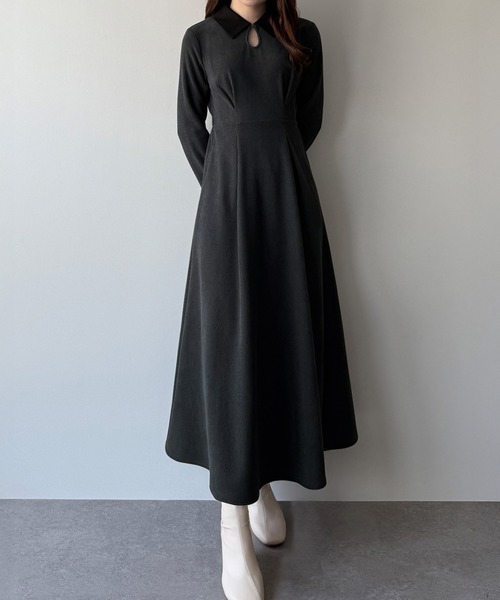 「mipiarl」 長袖ワンピース MEDIUM チャコール レディース_画像9
