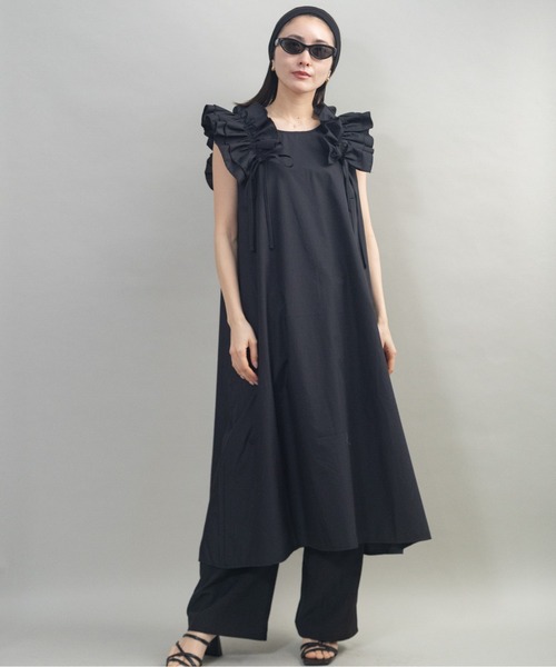ワンピース フリルショルダー ノースリワンピース : ZOZOTOWN Yahoo!店