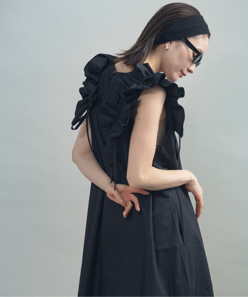 ワンピース フリルショルダー ノースリワンピース : ZOZOTOWN Yahoo!店