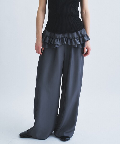 パンツ frill wide pants レディースの画像