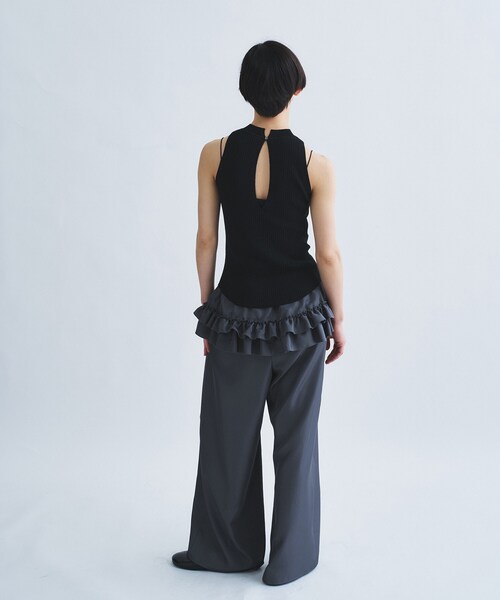 パンツ frill wide pants レディースの画像