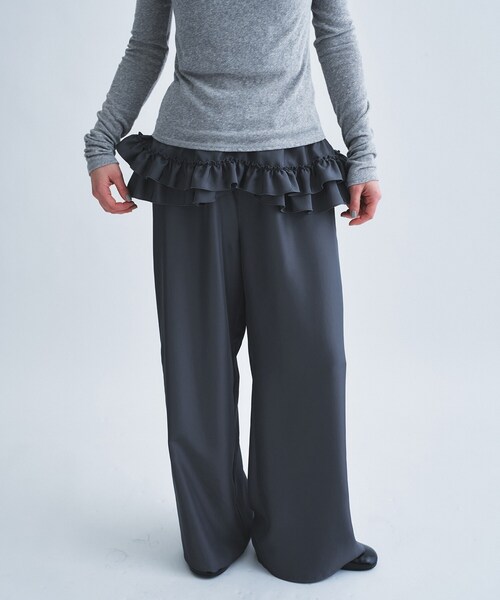 パンツ frill wide pants レディースの画像