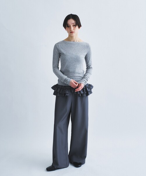 パンツ frill wide pants レディースの画像