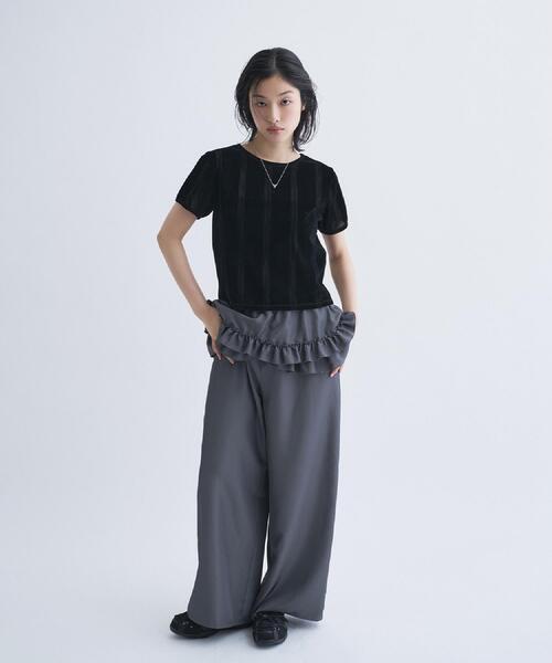 パンツ frill wide pants レディースの画像