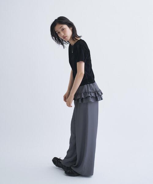 パンツ frill wide pants レディースの画像