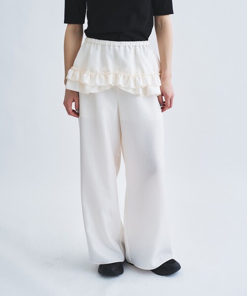 パンツ frill wide pants レディースの画像