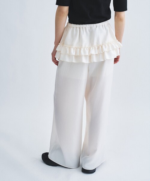 パンツ frill wide pants レディースの画像