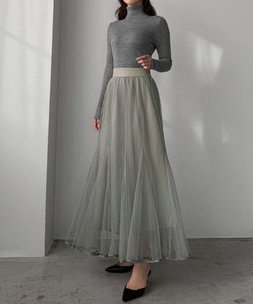 「Louere」 ロングスカート LARGE ライトグレー レディース_画像3