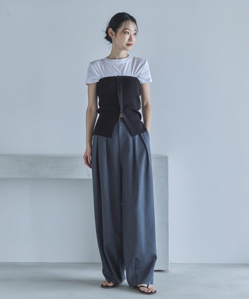 「feepur」 ノースリーブニット MEDIUM ブラック レディース_画像3