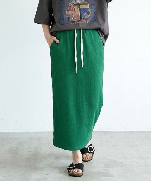 CRB ロング スカート 夏 ワッフルIラインロングスカート : ZOZOTOWN