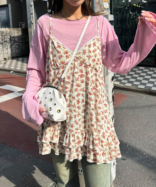 「CIAOPANIC」 キャミソールワンピース ONE SIZE ベージュ レディース_画像4