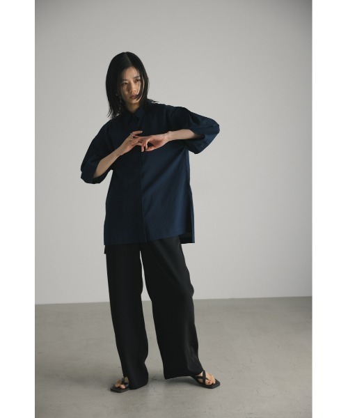 「STYLEMIXER」 半袖シャツ FREE ネイビー レディース_画像3