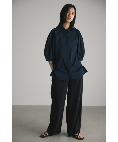 「STYLEMIXER」 半袖シャツ FREE ネイビー レディース_画像4