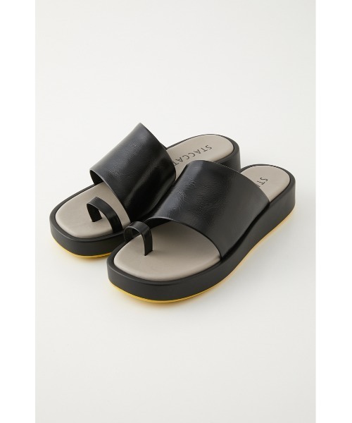 「STACCATO」 フラットサンダル 22.5cm ブラック レディース_画像4