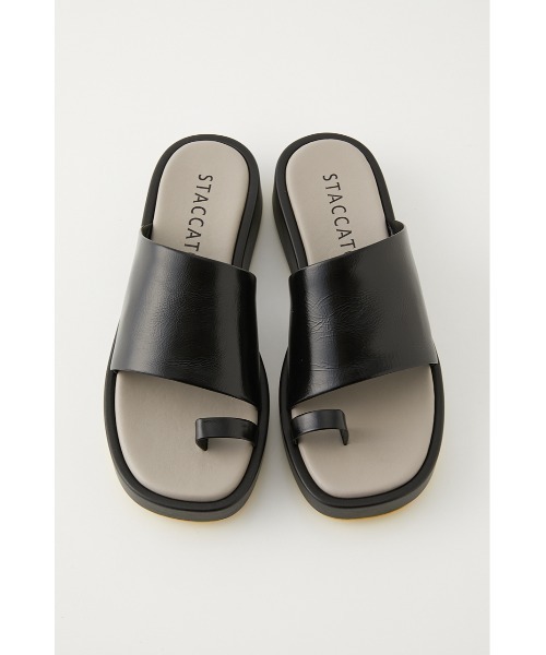 「STACCATO」 フラットサンダル 22.5cm ブラック レディース_画像5