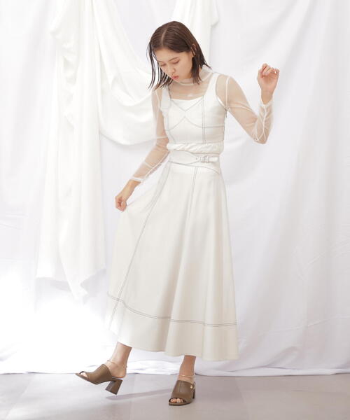 「JILL by JILL STUART」 ロングスカート MEDIUM ホワイト レディース_画像5