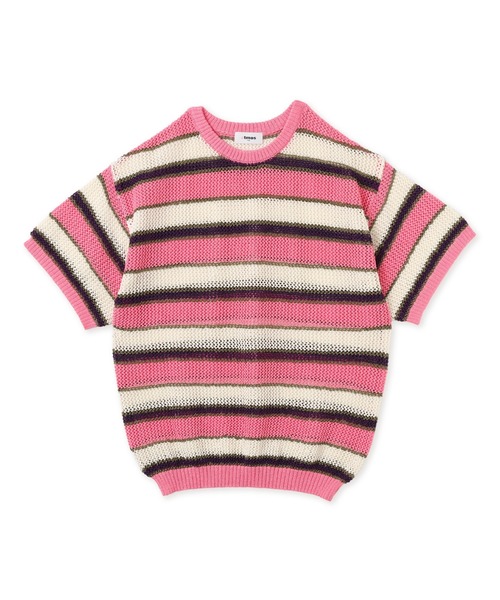 atmos girls ニット セーター atmos pink Border Mesh Knit Tops