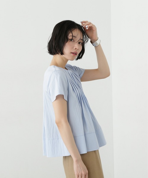 「N.(N. Natural Beauty Basic)」 半袖ブラウス MEDIUM ブルー レディース_画像6