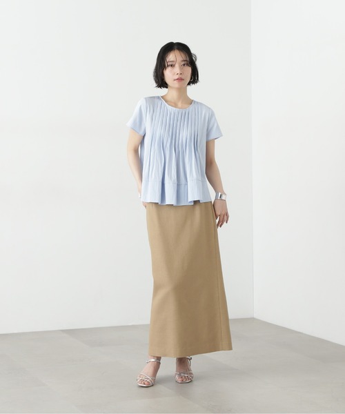 「N.(N. Natural Beauty Basic)」 半袖ブラウス MEDIUM ブルー レディース_画像7