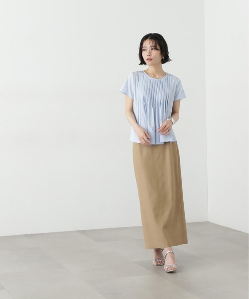 「N.(N. Natural Beauty Basic)」 半袖ブラウス MEDIUM ブルー レディース_画像9