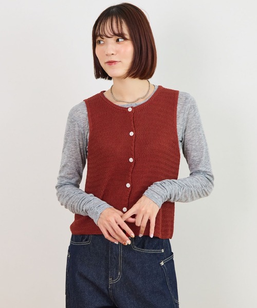 ベスト ジレ ニットボタンベスト レディース : ZOZOTOWN Yahoo!店