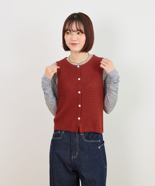 ベスト ジレ ニットボタンベスト レディース : ZOZOTOWN Yahoo!店