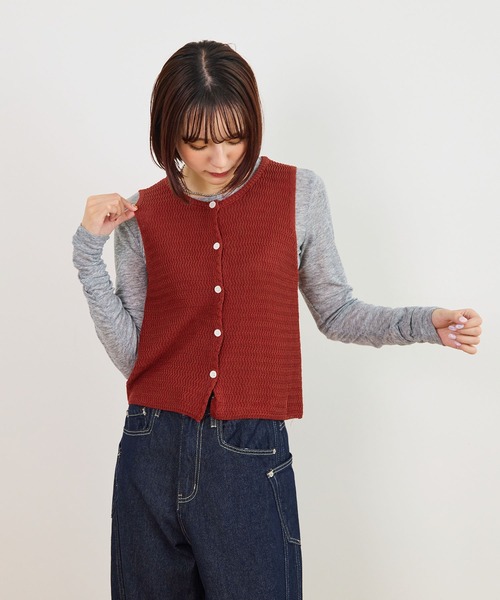 ベスト ジレ ニットボタンベスト レディース : ZOZOTOWN Yahoo!店