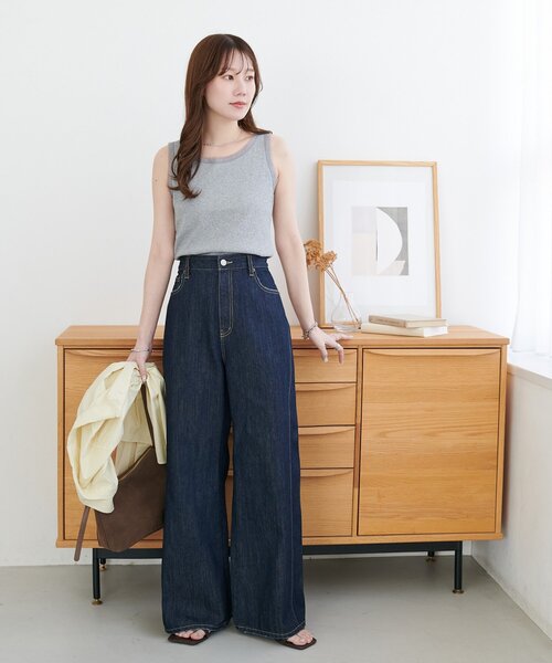 「DISCOAT」 デニムパンツ LARGE ネイビー レディース_画像8