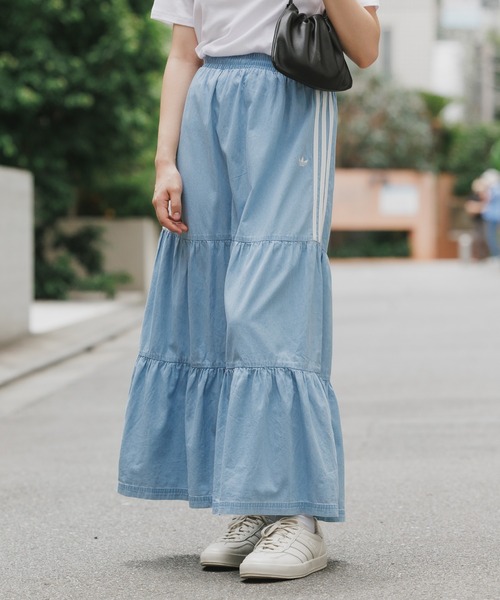 スカート 00s vtg share spirit archive silk skirt adidas（アディダス） ロング スカート ORI DENIM SKIRT スリー