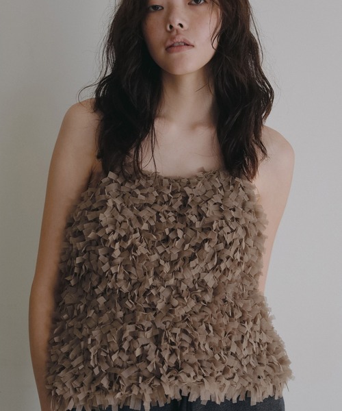 【anuke】Tulle Fringe Camisole anuke（アンヌーク） キャミソール Tulle Fringe Camisole : ZOZOTOWN