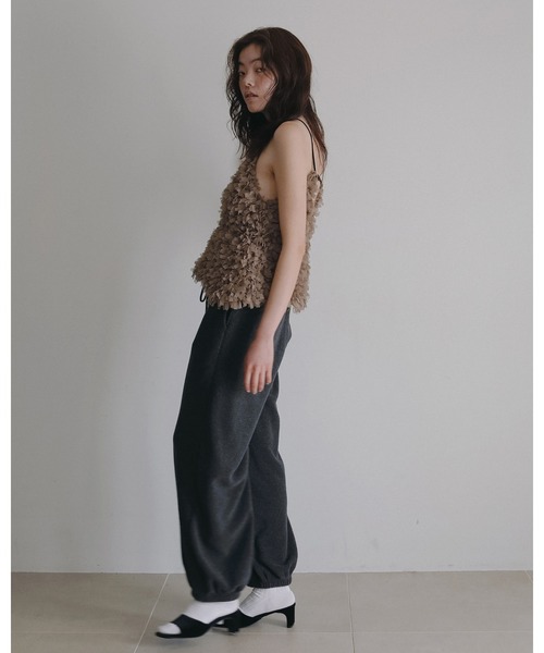【anuke】 Tulle Fringe Camisole ブラック　黒 anuke（アンヌーク） キャミソール Tulle Fringe Camisole : ZOZOTOWN