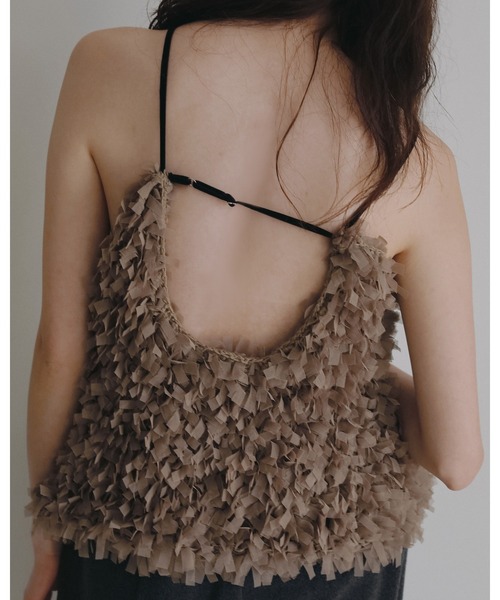 【anuke】Tulle Fringe Camisole anuke（アンヌーク） キャミソール Tulle Fringe Camisole : ZOZOTOWN