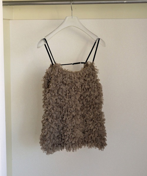 anuke（アンヌーク） キャミソール Tulle Fringe Camisole : ZOZOTOWN
