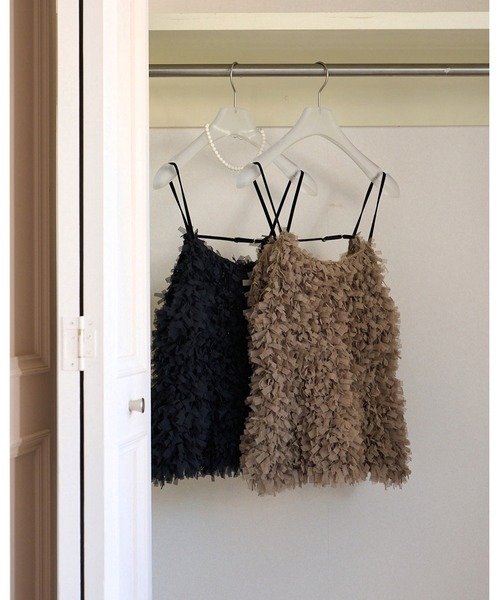 anuke（アンヌーク） キャミソール Tulle Fringe Camisole : ZOZOTOWN