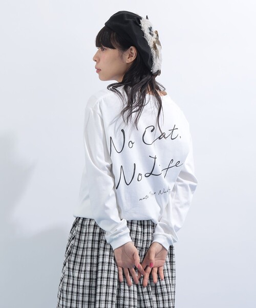 mmts（マミタス） tシャツ 「UNISEX」 ”NO CAT， NO LIFE.” ロングT