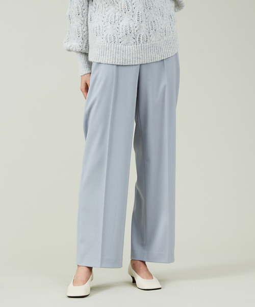 qualite（カリテ） スラックス パンツ 「WEB限定丈」ブライトサージ