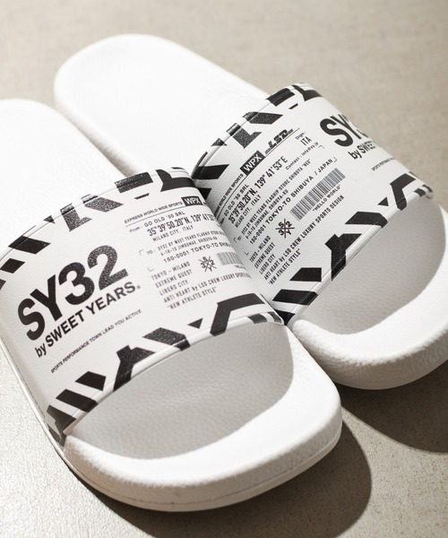 SY32 by SWEET YEARS シャワーサンダルホワイト SY32 by SWEET YEARS サンダル 「SY32 YEARS」LOGO SHOWER