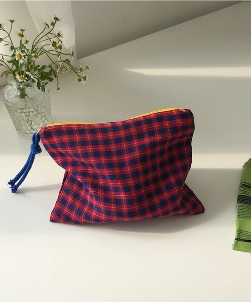 Pochi Pouch ポーチ Pouch/チェック柄 カラフル マルチポーチ