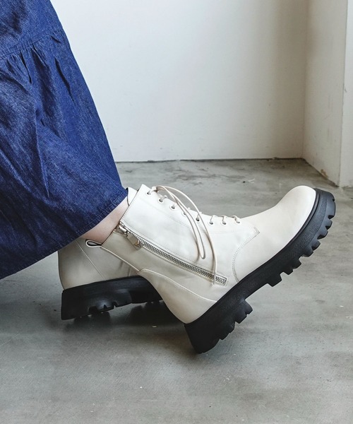 neue marche（ノイエマルシェ） ブーツ 「レイン対応」厚底レース 